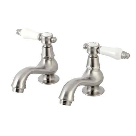 Kingston Brass KS1108BPL Basin Tap Faucet W/ Lever Handle, Brushed Nickel KS1108BPL